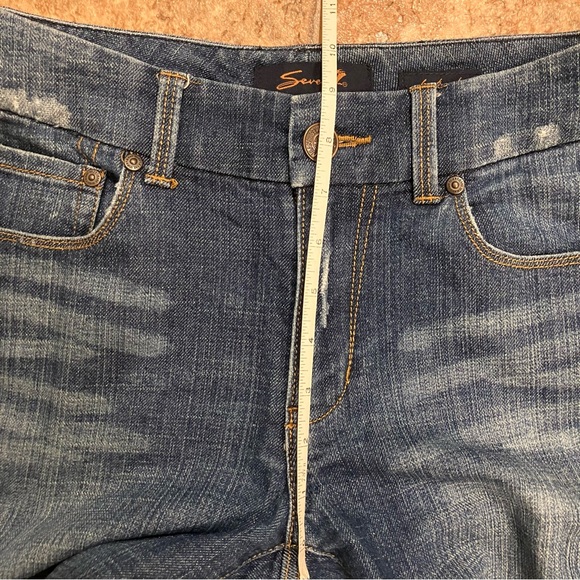 Seven7 Jeans Womens 6 Blue Bootcut Mid Rise Dark Wash Stretch Denim - Picture 13 of 16